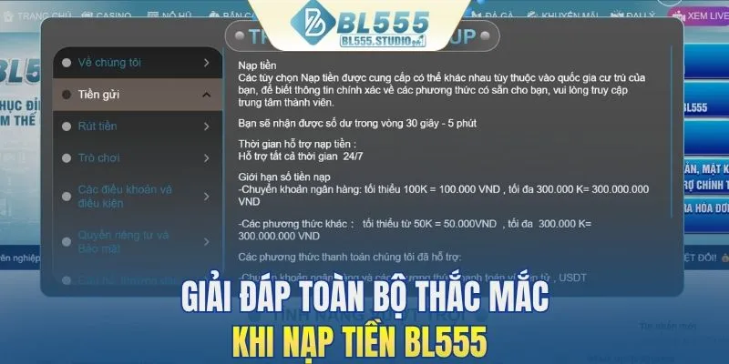 Giải đáp toàn bộ thắc mắc khi nạp tiền BL555