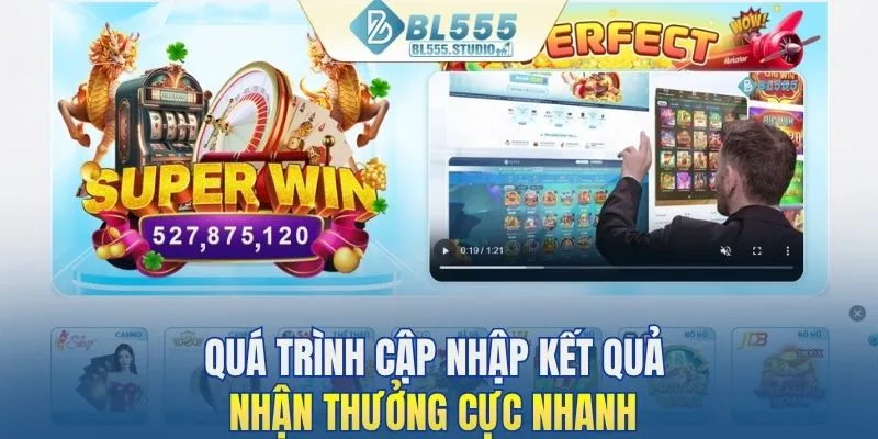 Quá trình cập nhập kết quả nhận thưởng cực nhanh